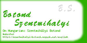 botond szentmihalyi business card
