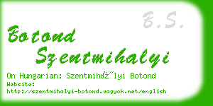 botond szentmihalyi business card